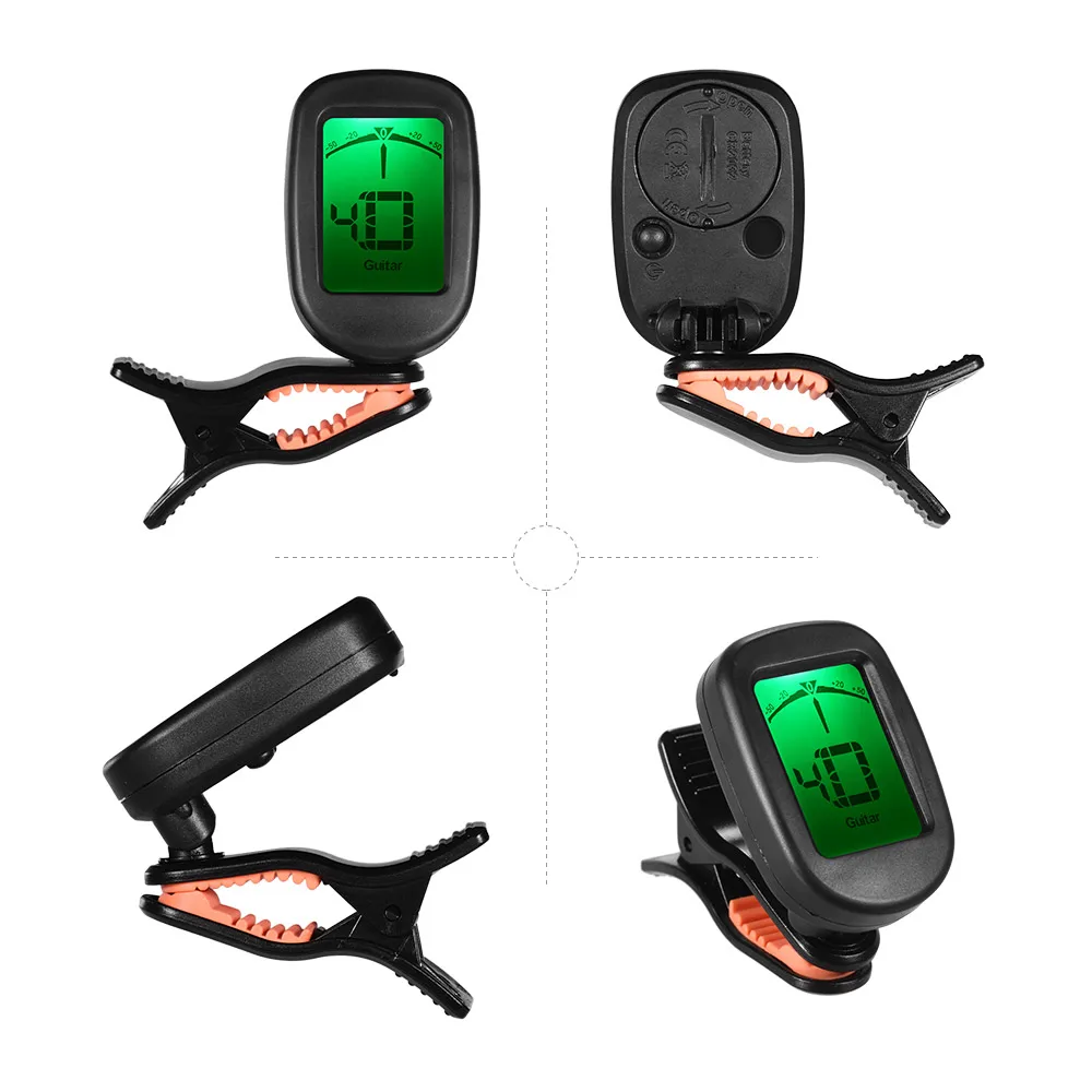 

F Key/ B Flat Key/ E Flat Key Digital Tuner Clip-On Design LCD Display Vibration Tuning Tuners for Guitar Tools