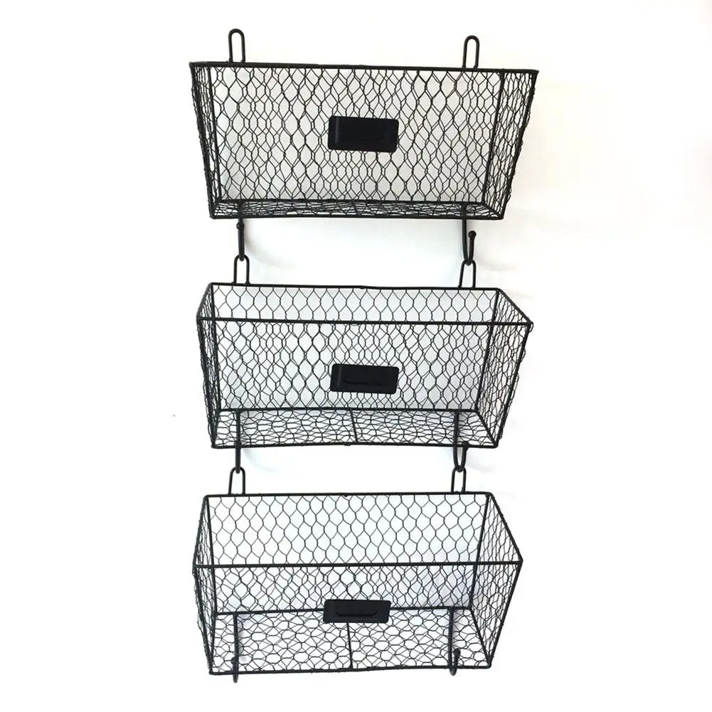 

3pcs Wire Letter Mail Mount Metal Rack Basket Vintage Triple Organizer Toiletries Makeup Organizer for Kitchen Bathroom