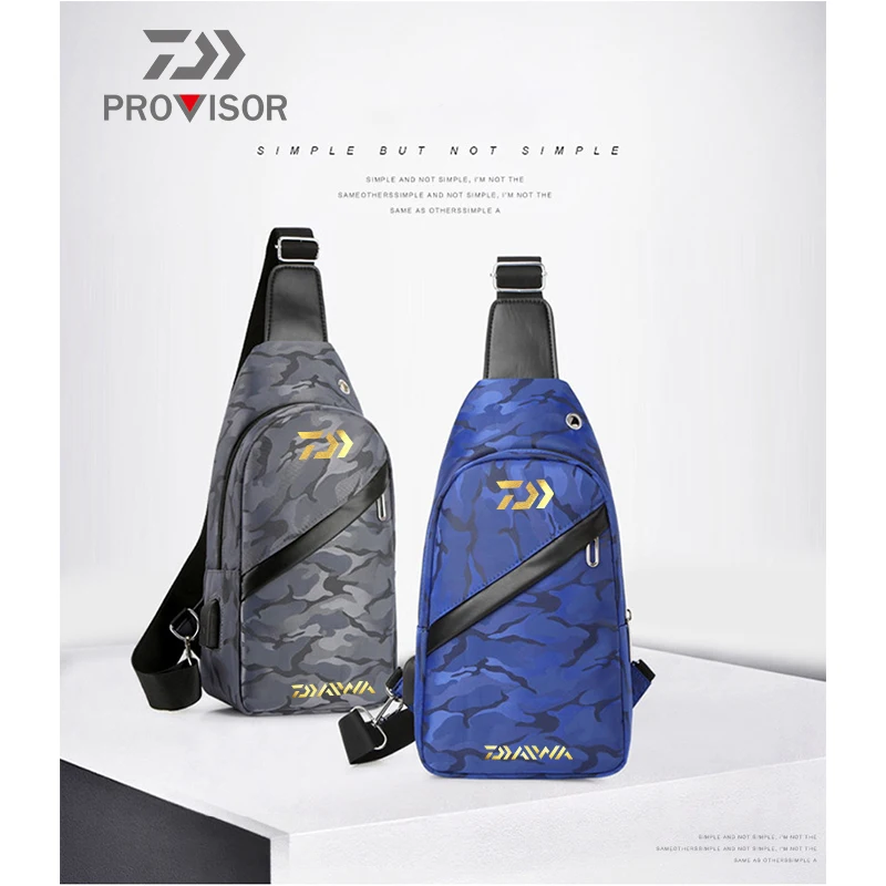 

Мужская нагрудная сумка Daiwa Fishing, камуфляжная дышащая новая Корейская сумка через плечо, водонепроницаемая модная сумка на плечо, 2020
