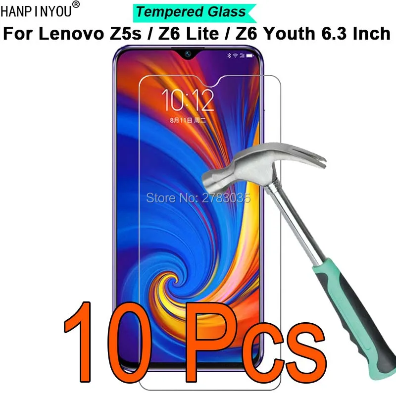 10 шт./лот закаленное стекло для Lenovo Z5s / Z6 Lite Youth твердость 6 3 дюйма 9H 2.5D защитная
