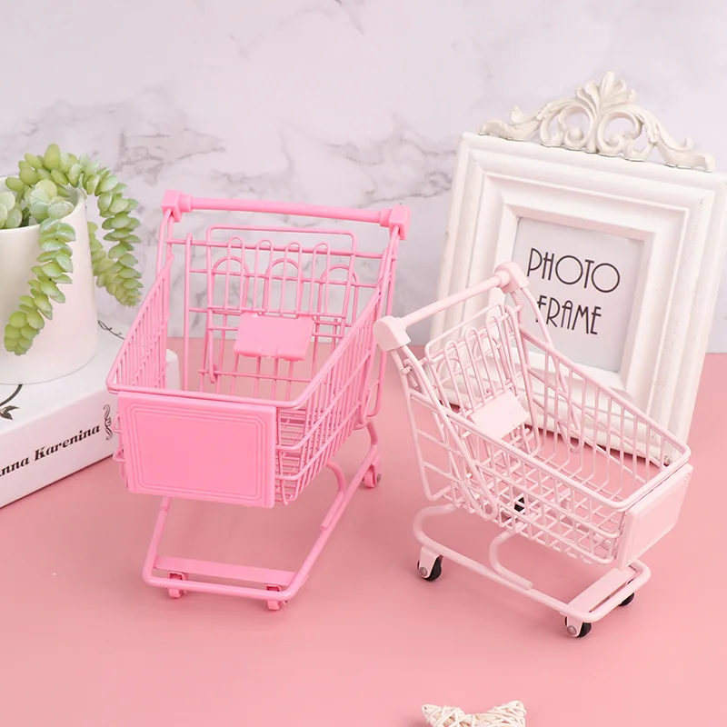 Розовая железная кукла корзина для покупок домашняя настольная ювелирных