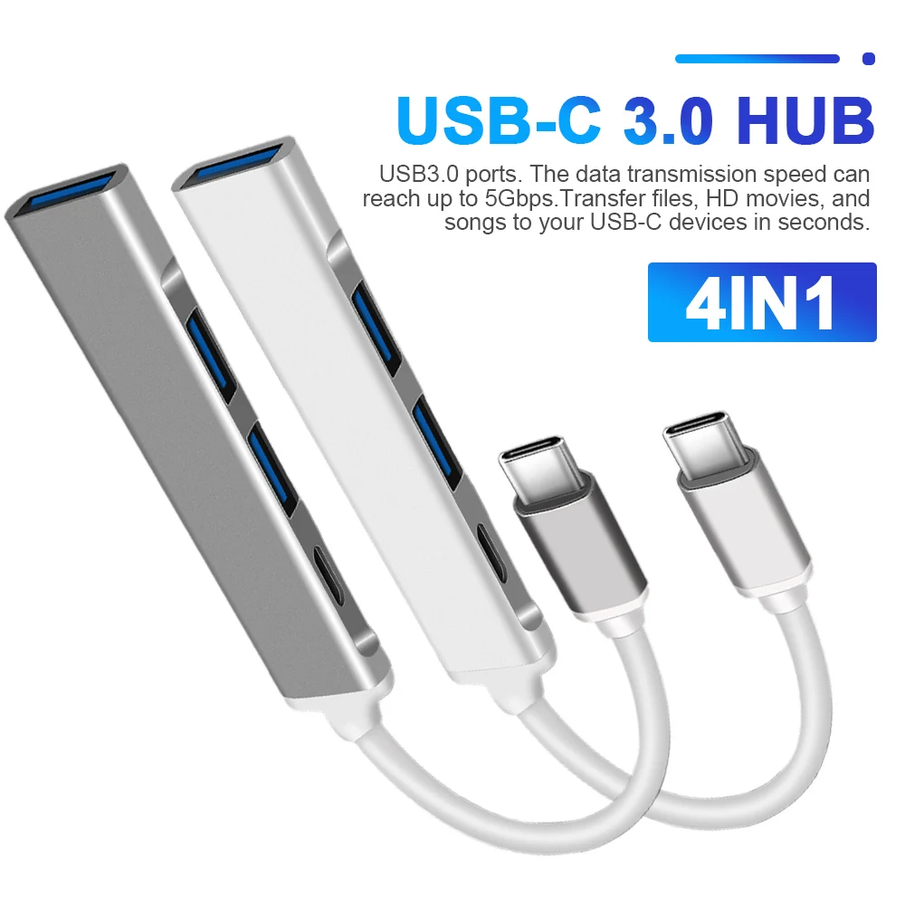 

USB-разветвитель с 4 портами, OTG-адаптер для MacBook Pro 13 15 Air Pro, Lenovo, Xiaomi