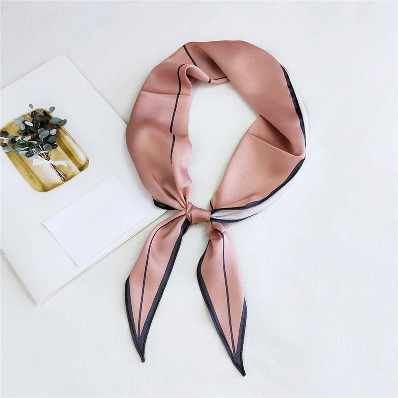 

118*38cm Double Color Bandana Fold Scarf Silk Small Scarf Neckerchiefs Women Scarves Elegant Chiffon Cute Elegant Scarf Foulard