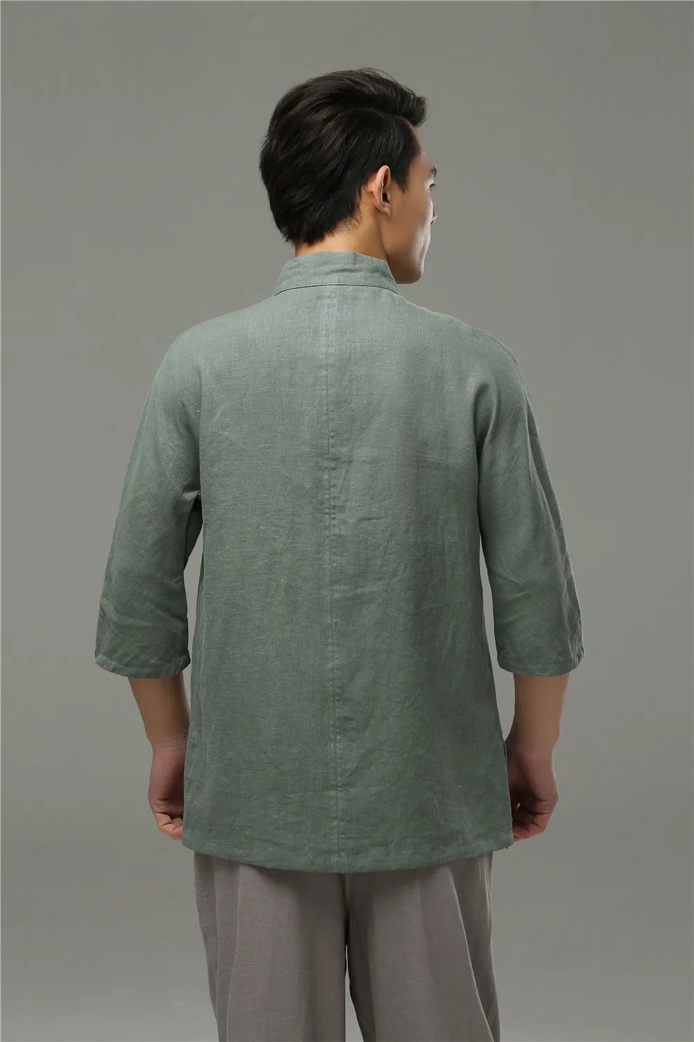 

Chinese Linen Shirt Men Irregular Design Shirts Retro Plus Size Linen Shirt Summer Autumn Casual Shirts Linen V-Neck SY0001