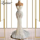 Кружевные свадебные платья Vestido De Noiva Бисер Свадебные платья цвета слоновой кости тонкий свадебное платье с силуэтом 