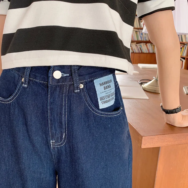 

Woman Jeans Clothes High Waisted 2020 Summer Streetwear Baggy Wide Leg Vintage Fashion Stretch Blue Harajuku Straight Pants