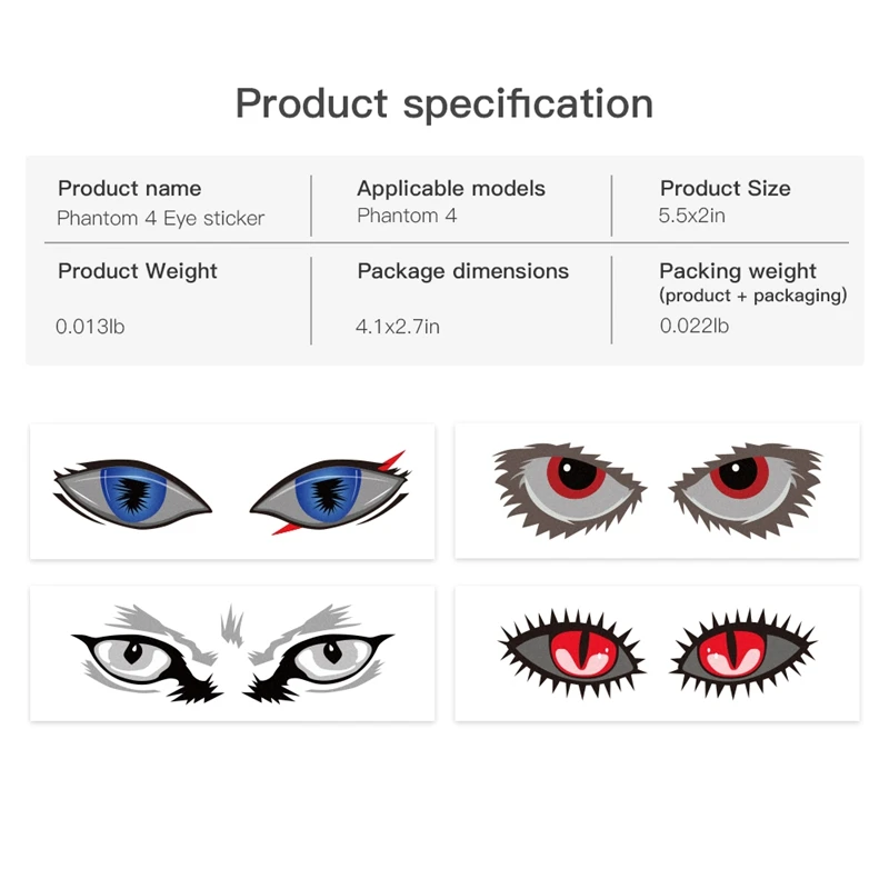 4 Patterns Eye Sticker Easy Paste Facial Expression Personalized for DJI FPV Flying Glasses Stickers Skin Decorative | Игрушки и хобби