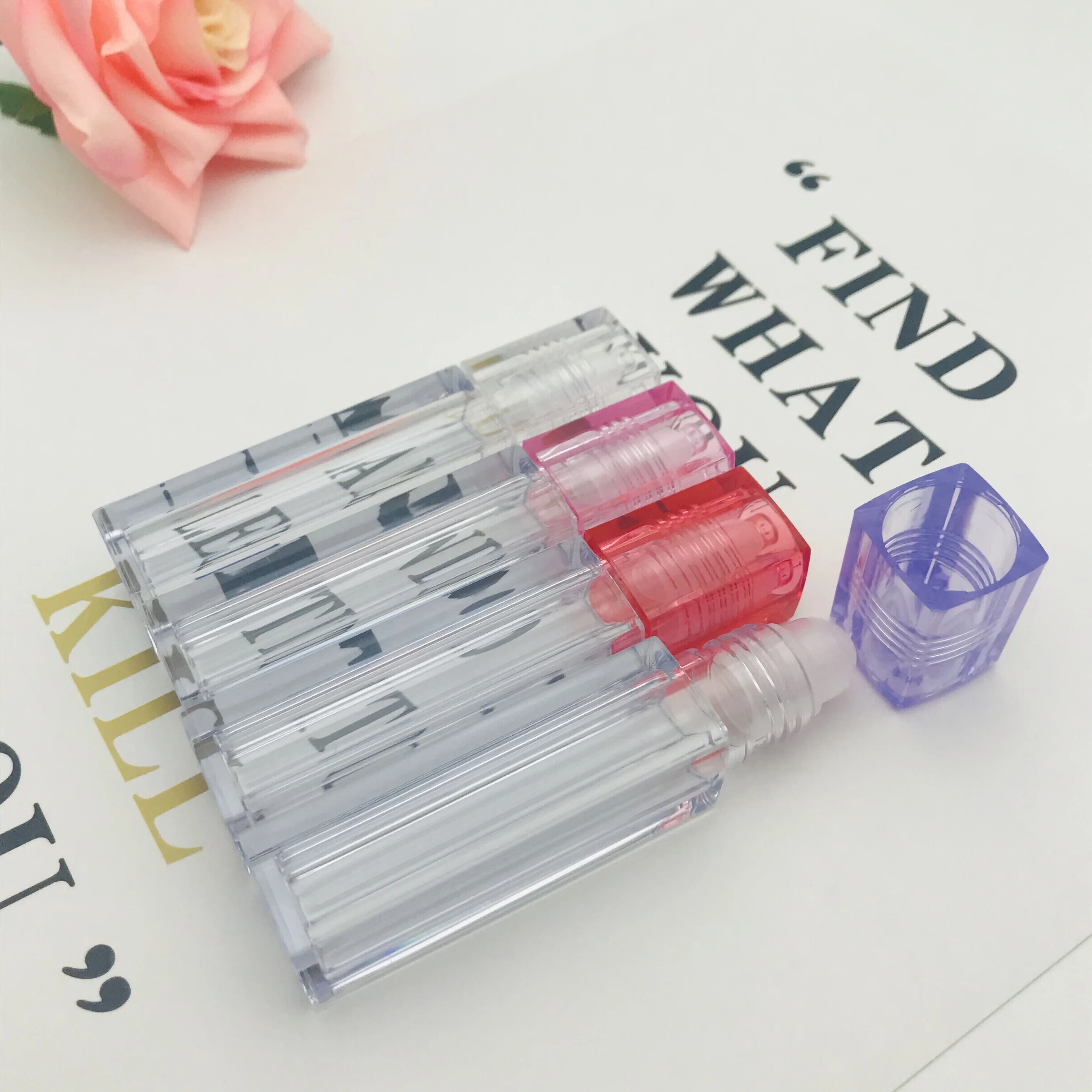 Квадратная фотография 6 мл пустая бутылка с роликом бутылки эфирным маслом