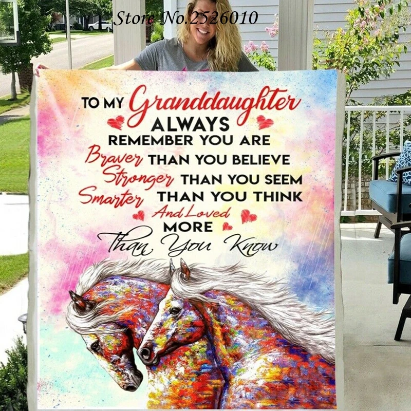 

Плед для внучки с надписью, одеяло с 3D принтом, шерпа, одеяло на кровать, домашний текстиль, одеяло HBTY, подарок на Рождество 20