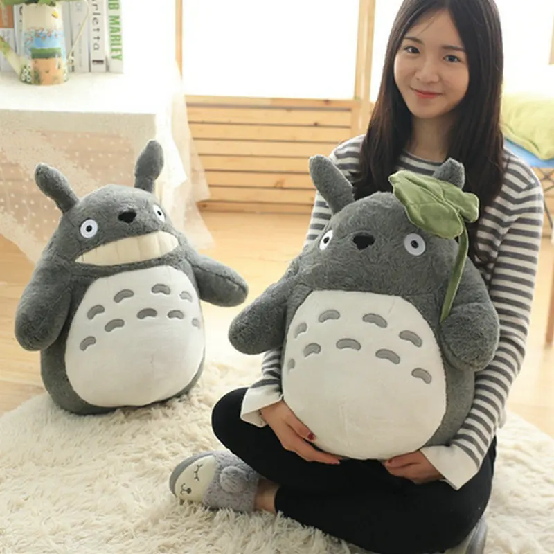 

30-70cm Cute Plush Toy Cat Anime Figure Doll Totoro With Lotus Leaf Kids Birthday Christmas Baby Gift