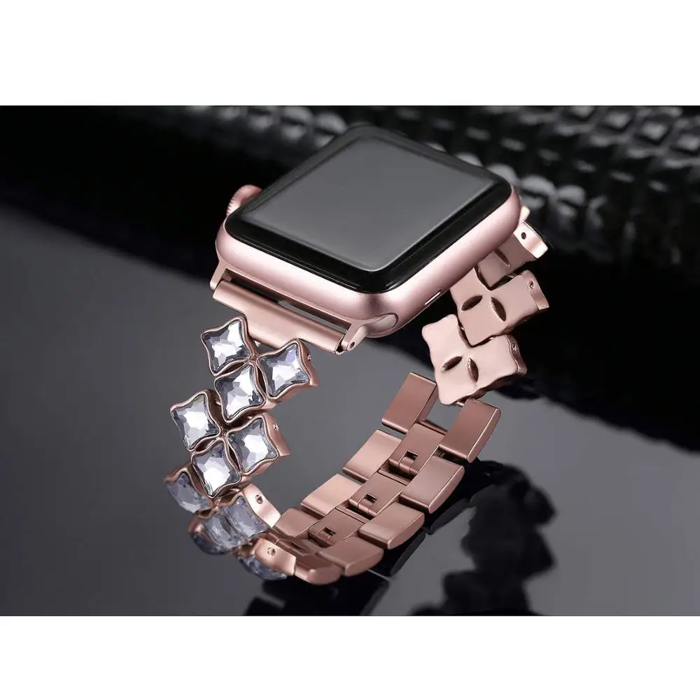 Diamond Jewelry Bands For Apple Watch band 38mm 42mm 40mm 44mm Stainless Steel strap iWatch Series 5 4 3 2 1 Women Lady bracelet