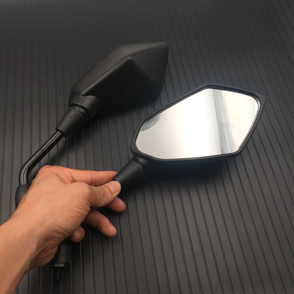 Зеркало мотоциклетное универсальное черное из углеродного волокна 8/10 мм - купить