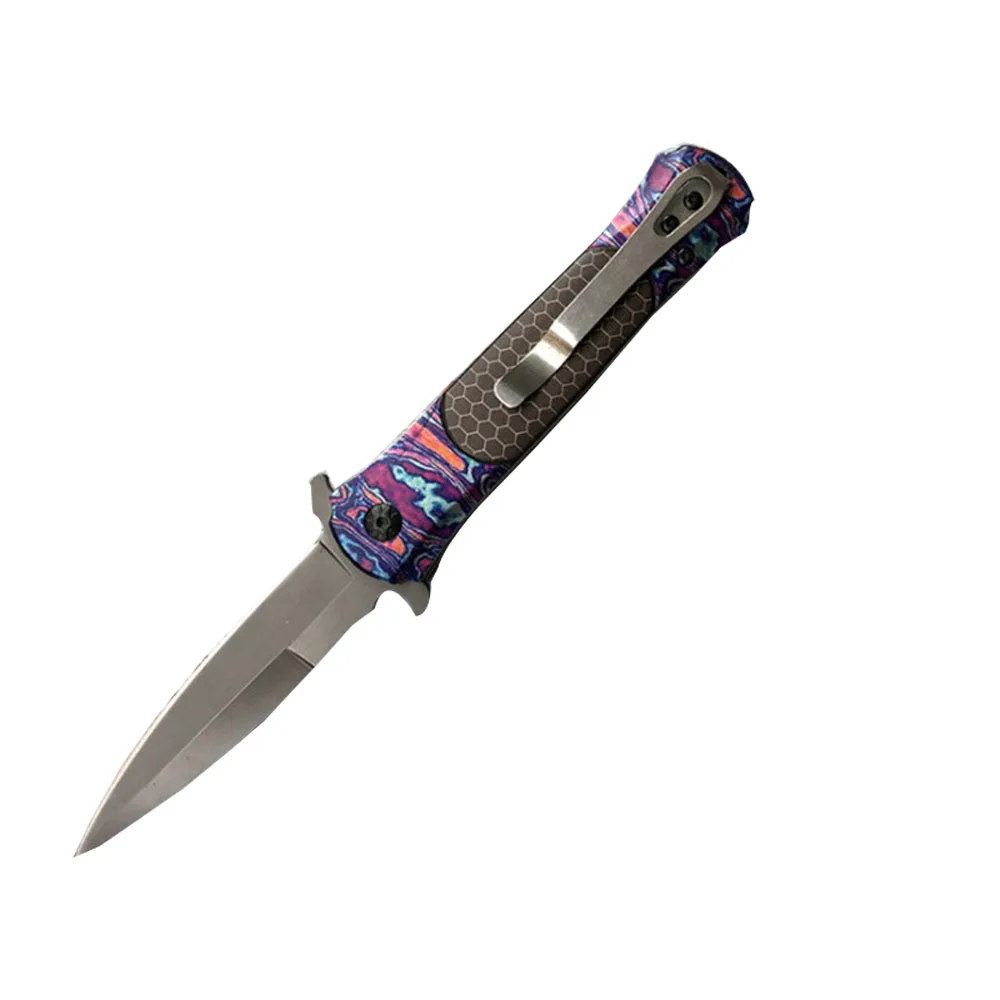 Спиннер нож для фруктов радужного цвета маленький складной кемпинга и отдыха на