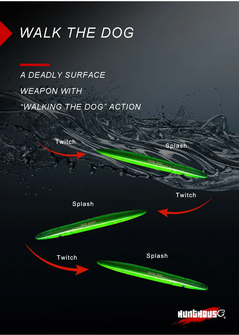 Hunthouse stickbaits peche en mer leurre walk dog pencil 195 мм 44 г don belone pencil stickbait fishing bluefish topwater приманки