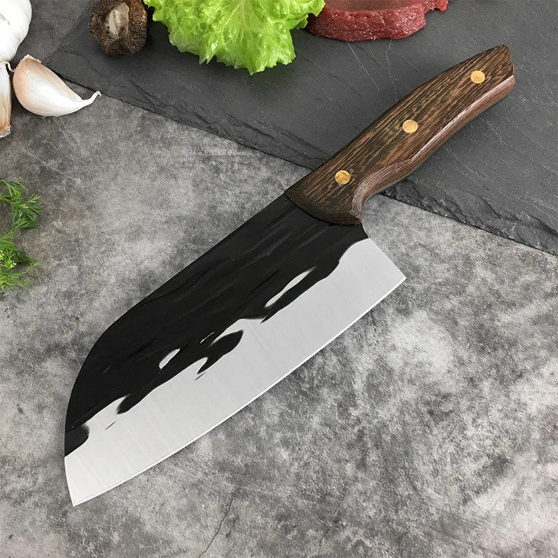 Фото Кованый молоток с узором, кухонный нож из нержавеющей стали, нож для мясного резака, нож для нарезки, нож шеф-повара, профессиональные ножи №4