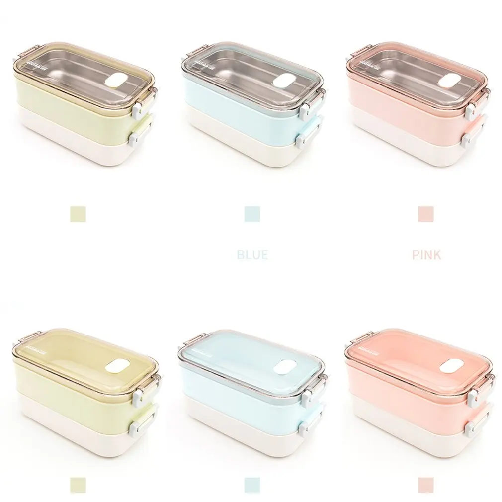 Изолированный Ланч-бокс из нержавеющей стали для студентов с крышкой