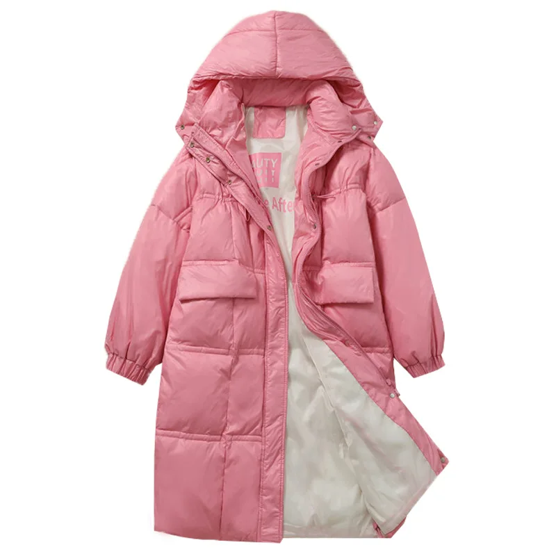 

Long below the Knee White Duck Down Jacket Women's 2020 New Fashion Coat Couple Winter Warm Coat