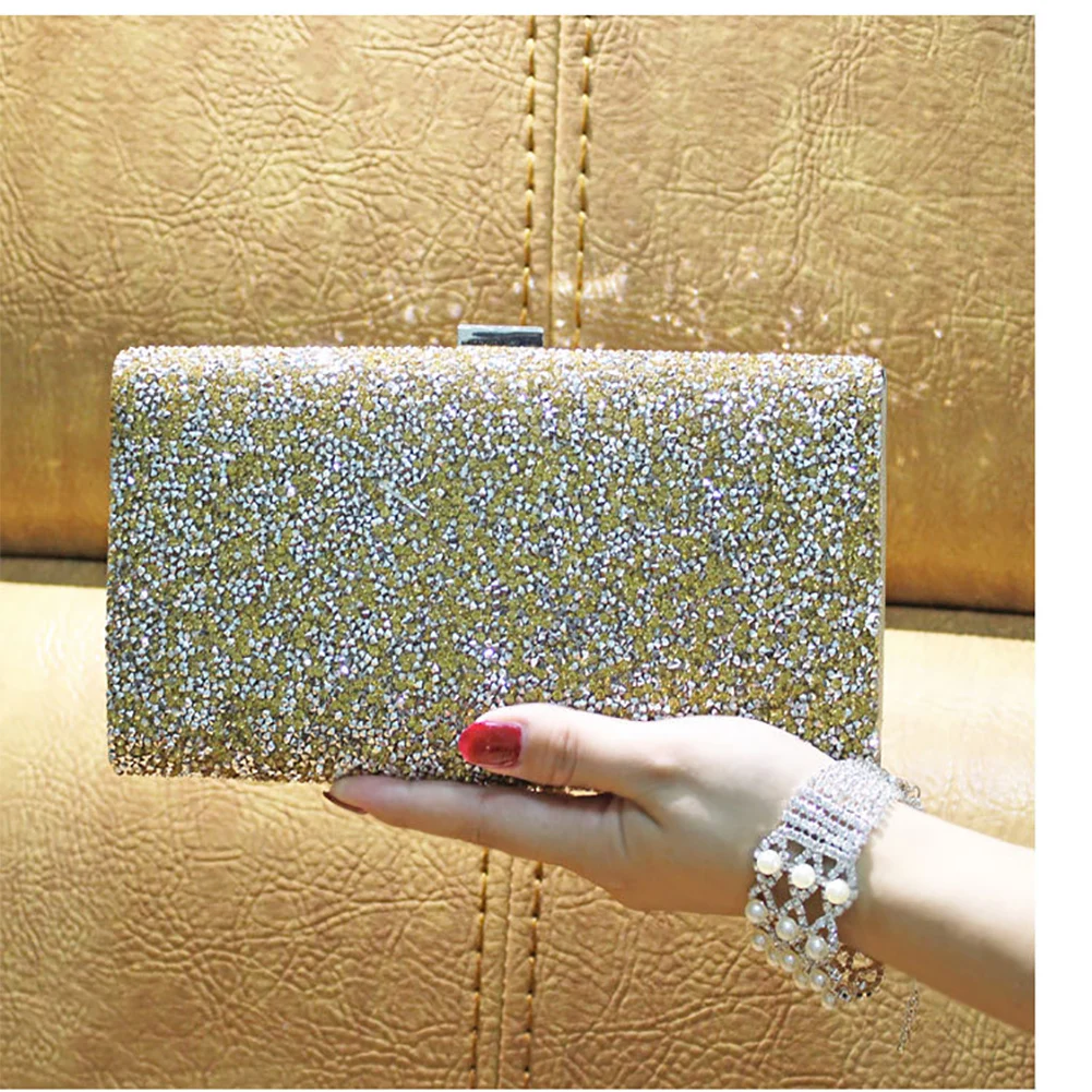 Женский свадебный Блестящий клатч с цепочкой для хранения универсальный