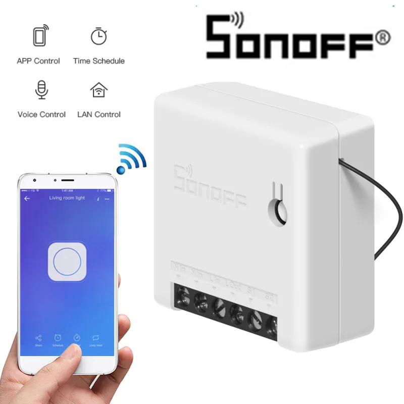 Sonoff Мини DIY приложение умный пульт дистанционного управления таймер расписание голосовое включение статус DIY Режим двухсторонний Wifi умный переключатель умный дом