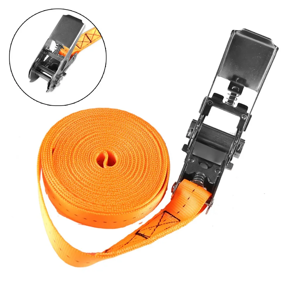 

1pcs 5m Tie Down Roof Rack Strap Heavy Duty Kayak Lashing Straps With Stainless Buckle For Car Roof Rack Motorcycle Bike Luggage
