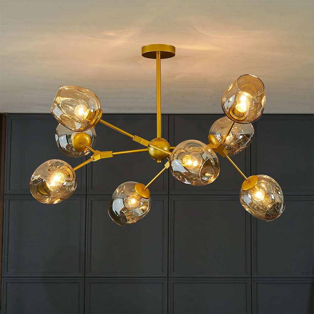

Modern Glass Ball Led Chandelier Dinning Room Bedroom Chandelier Lighting Nordic Kitchen Lustre Luminaire Hanging Light Fixtures