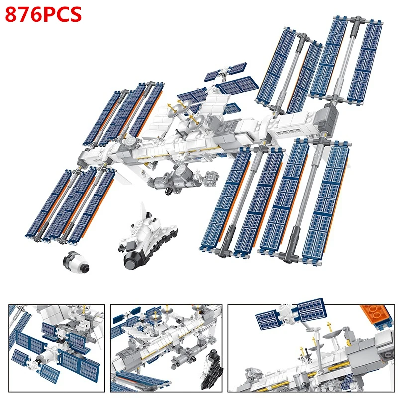 

In stock NEW Ideas Series International Space Station Building Blocks Bricks Compatible 21321 Toys for Children Gift