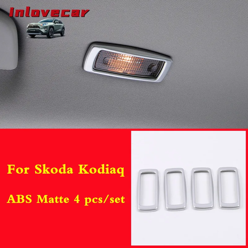 

For Skoda Kodiaq 2017 2018 2019 reading light trim cover ABS Chrome Styling Interior Mouldings car-styling Accessories 4pcs