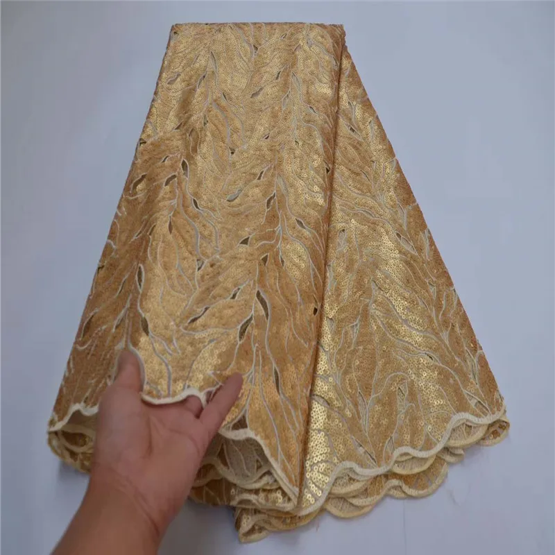 

4 colors Exquisite African sequined lace sequin embroidery African lace fabric Nigeria lace evening dress,women's dress fabric