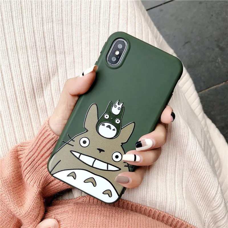 Style 1 Чехол для телефона с милым мультяшным изображением счастливого Тоторо для iPhone 11 Pro XS MAX XR X 8 6 6s Plus, мягкий чехол для iPhone 7 - Цвет: Style 1