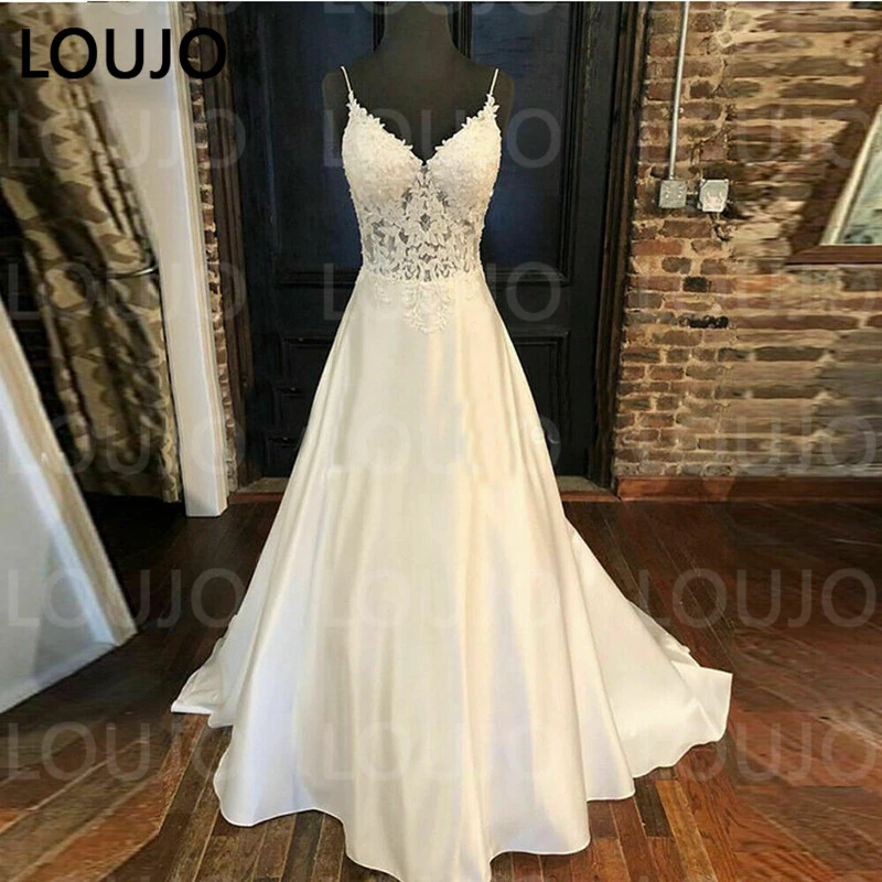 LUOJO Romantic Pink Princess Wedding Dresses Boho Off Shoulder Puffy Long Sleeves Illusion Tulle Beach Open Back Bridal Gowns plus size wedding dresses