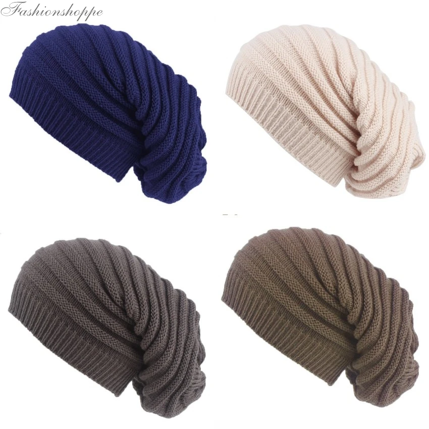 Модная мужская и женская шапка бини вязаная Лыжная Шапка Зимняя теплая свободная