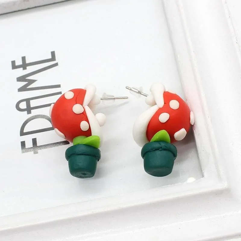 1 пара Уникальный Симпатичные ручной работы из полимерной глины Super Mario шпильки