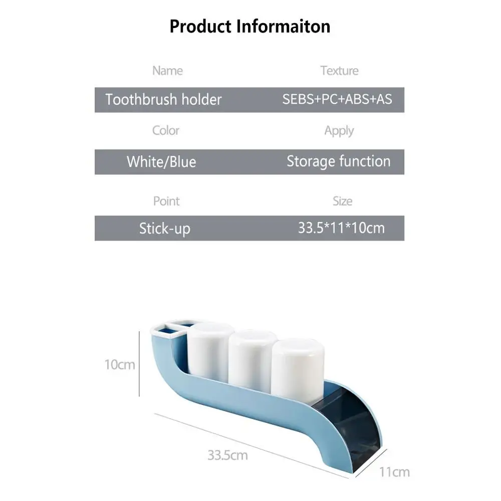 

Baffect Plastic Toothbrush Holder Organizer Inverted Cup Wall Mount Bathroom Storage Rack Creative Bathroom Accessories Set