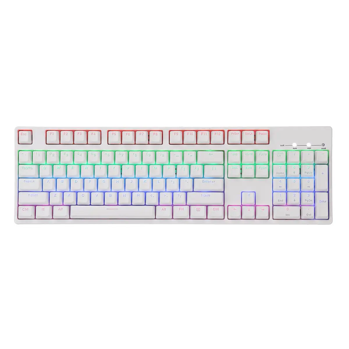Белый 104 ключ NKRO USB Проводная RGB подсветка переключатель Gateron PBT двойная съемка клавиатуры Механическая игровая клавиатура