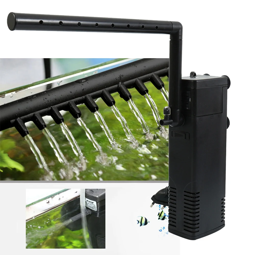 Фильтр 3 в 1 для аквариума погружной мини фильтр кислород 220 В Водоочиститель с