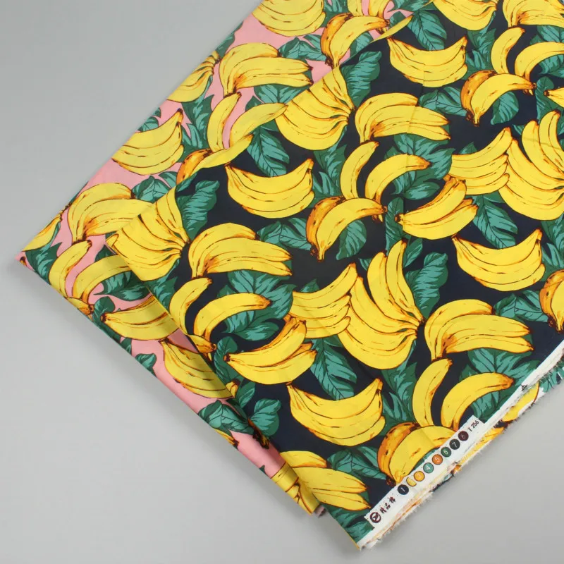 Напечатанный банан Поплин хлопчатобумажная ткань метр для шитья обивки детская