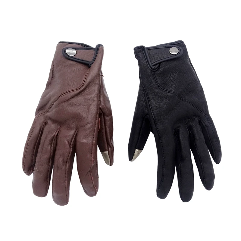 

Motorcycle Autumn Vintage Leather Racing Glove Men Women Full Finger Motocross MTB Biker Gloves Touchscreen Knight Glove M-XL