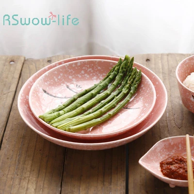 

7 inch Japanese style deep dish Japanese style snowflake ceramic fruit plate cutlery soup plate household kitchen supplies