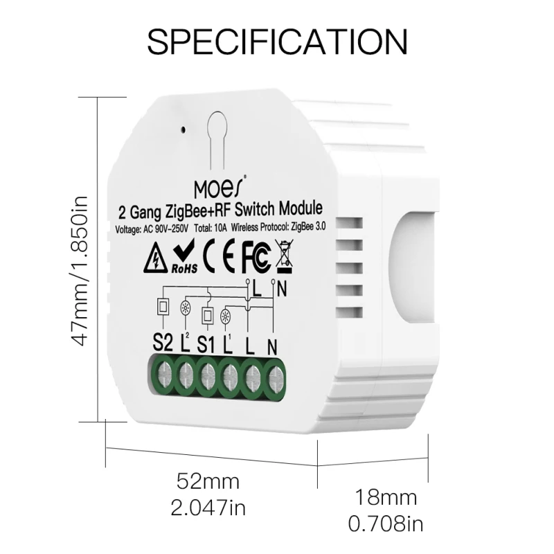 Модуль автоматического включения света Tuya ZigBee 3 0 умный светильник переключатель