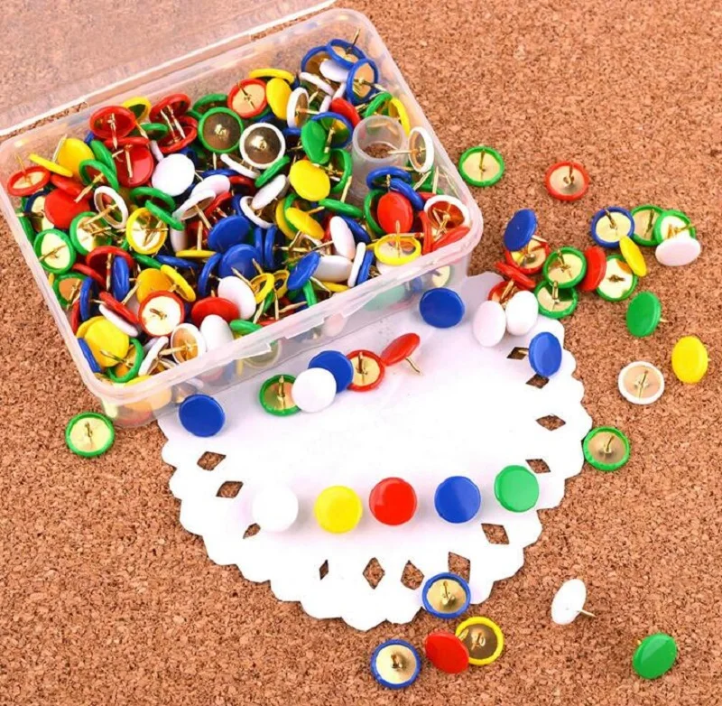 HKYSHP Creative cute color 300 pcs/set 10 grid plastic pushpin combination message board school office supplies | Канцтовары для