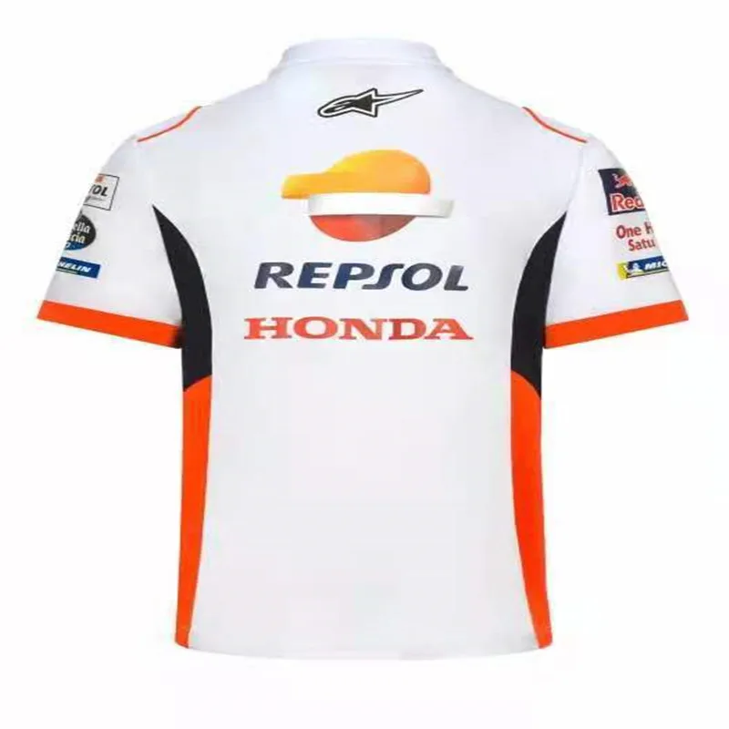 

Men and women fashion digital printing loose riding sports car logo logo custom pullover round neck Harajuku polo shirt