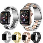 Ремешок из нержавеющей стали для Apple Watch 4, 5, 6, SE, 44 мм, 40 мм, металлический ремешок для часов, браслет для iWatch Series 42 мм, 38 мм 1234