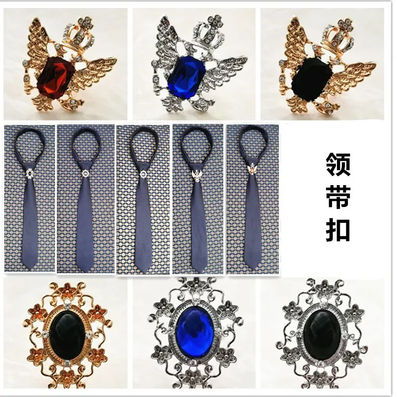 Пряжка для галстука с изображением орла стразы кристаллами фиксированные