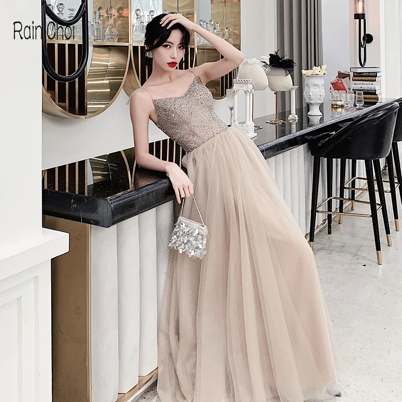 

Long Prom Dresses Floor Length Graduation Party Gowns Sequins Formal Evening Dresses