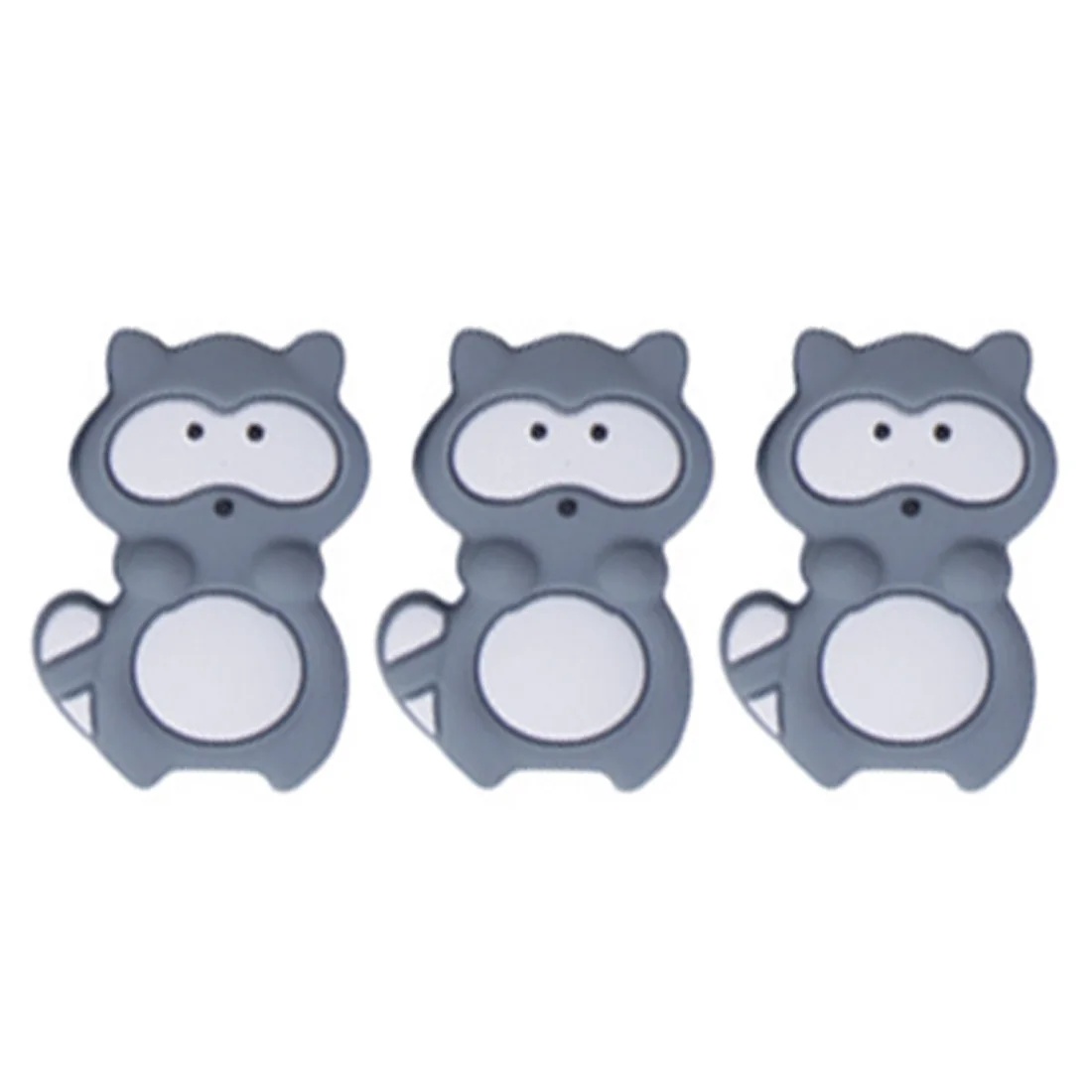 dark gray 3 шт Силиконовые Бусины из енота для сосок, зажим, аксессуары, Детские Прорезыватели, BPA бесплатно, DIY бусины для прорезывания зубов, ожерелье - Цвет: dark gray