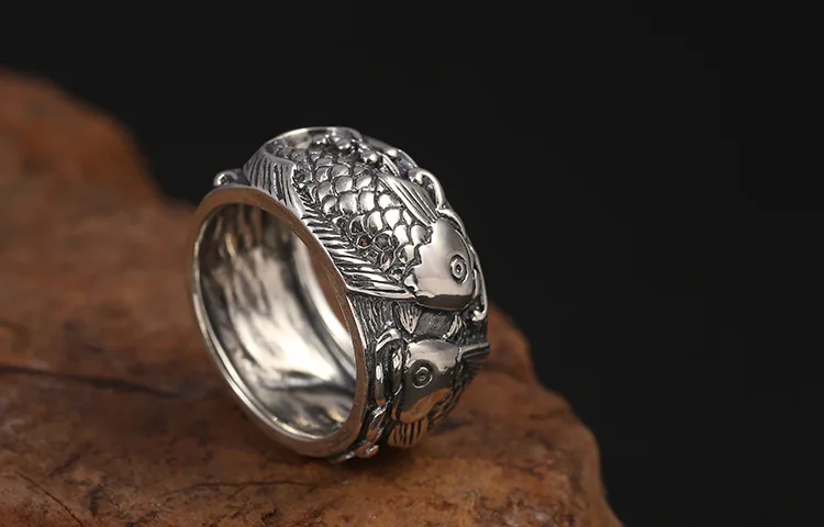 925 пробы серебро женское мужское широкое карп годовой излишек подарок на любовь