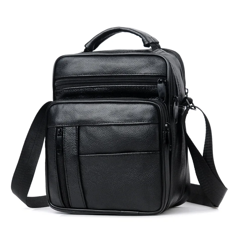 Weysfor Fashion Crossbody Leather Business Man Messenger Bag Big Size Split Leather Shoulder Bags Zipper Handbags Tote Bag Male