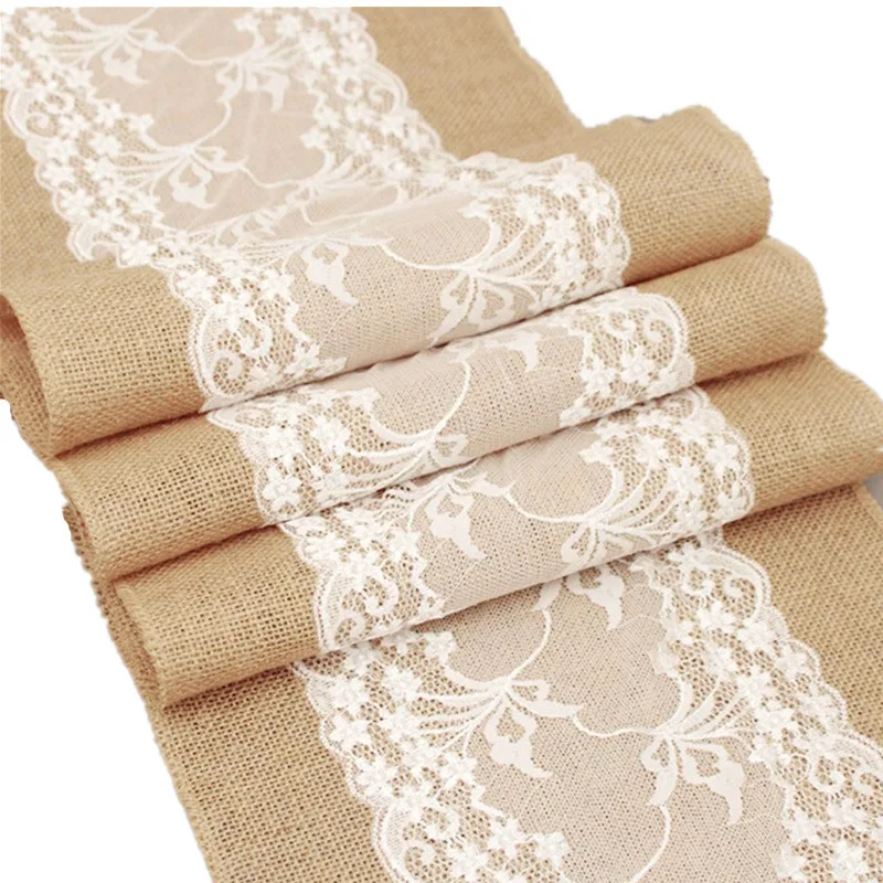 

1 Linen Tablecloth with Lace, Vintage Burlap Handmade Tablecloth Christmas Wedding Grass Party Decoration