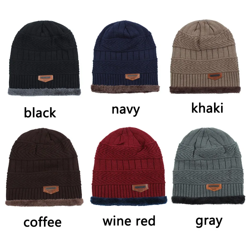 Вязаная мужская зимняя шапка шапочки облегающие шапки женская вязаная зимние