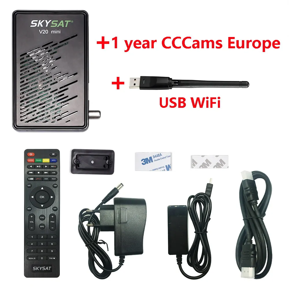 V20 mini WiFi Clines H265 спутниковый приемник DVBS2 SKYSAT V20 мини cccamd Newcamd RJ45 Powervu Youtube Xtream m3u IPTV декодер PK GTmedia V8 Nova - Цвет: V20 mini WiFi Clines